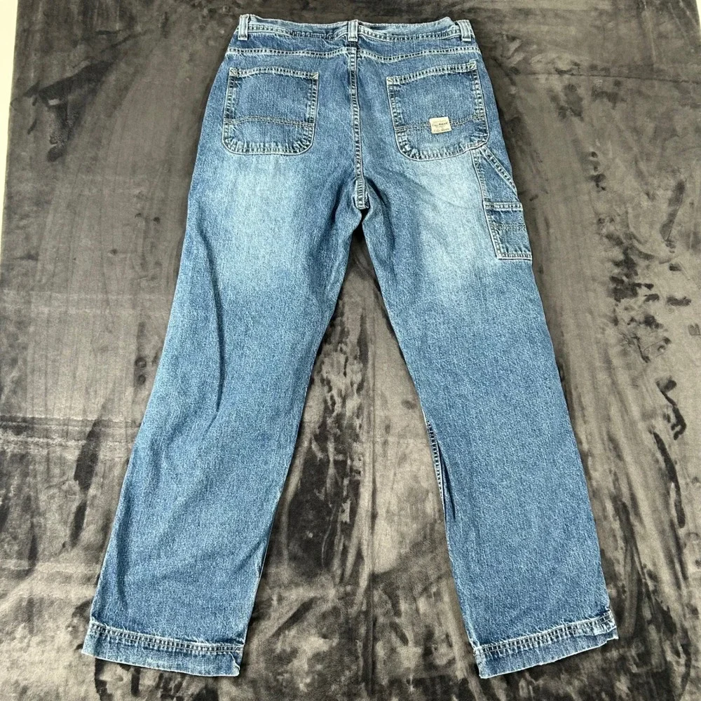 Eddie Bauer Carpenter Jeans Mens 34x32 Blue Denim Workwear Utility Pants